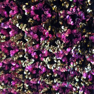 Tejido de Lentejuela Doble Color en Terciopelo Lycra – Brillo y Elegancia