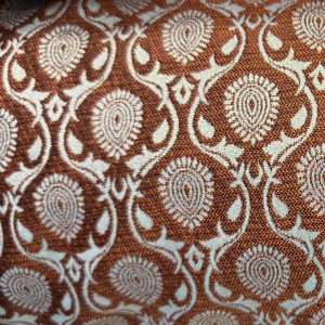 Damasco Cachemir Teja con Marfil