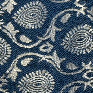 Damasco Cachemir Azul Marino con Plata