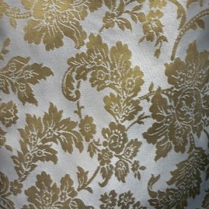 Damasco Clásico Marfil con Flores Doradas