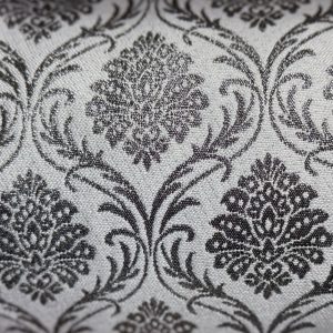 Damasco Clásico Gris Plata con Negro