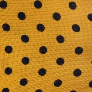 Tela de Flamenca Mostaza con Lunares Negros