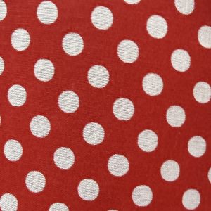 Popelín Flamenca Rojo con Lunares Blancos