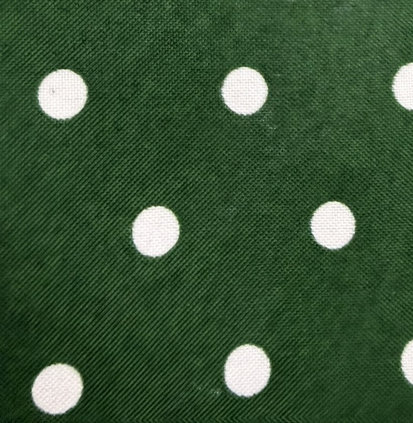 Popelín Flamenca Verde Botella con Lunares Blancos