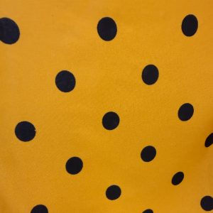 Tela de Flamenca Mostaza con Lunares Negros