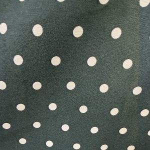 Popelín Flamenca Verde Petróleo con Lunares Blancos