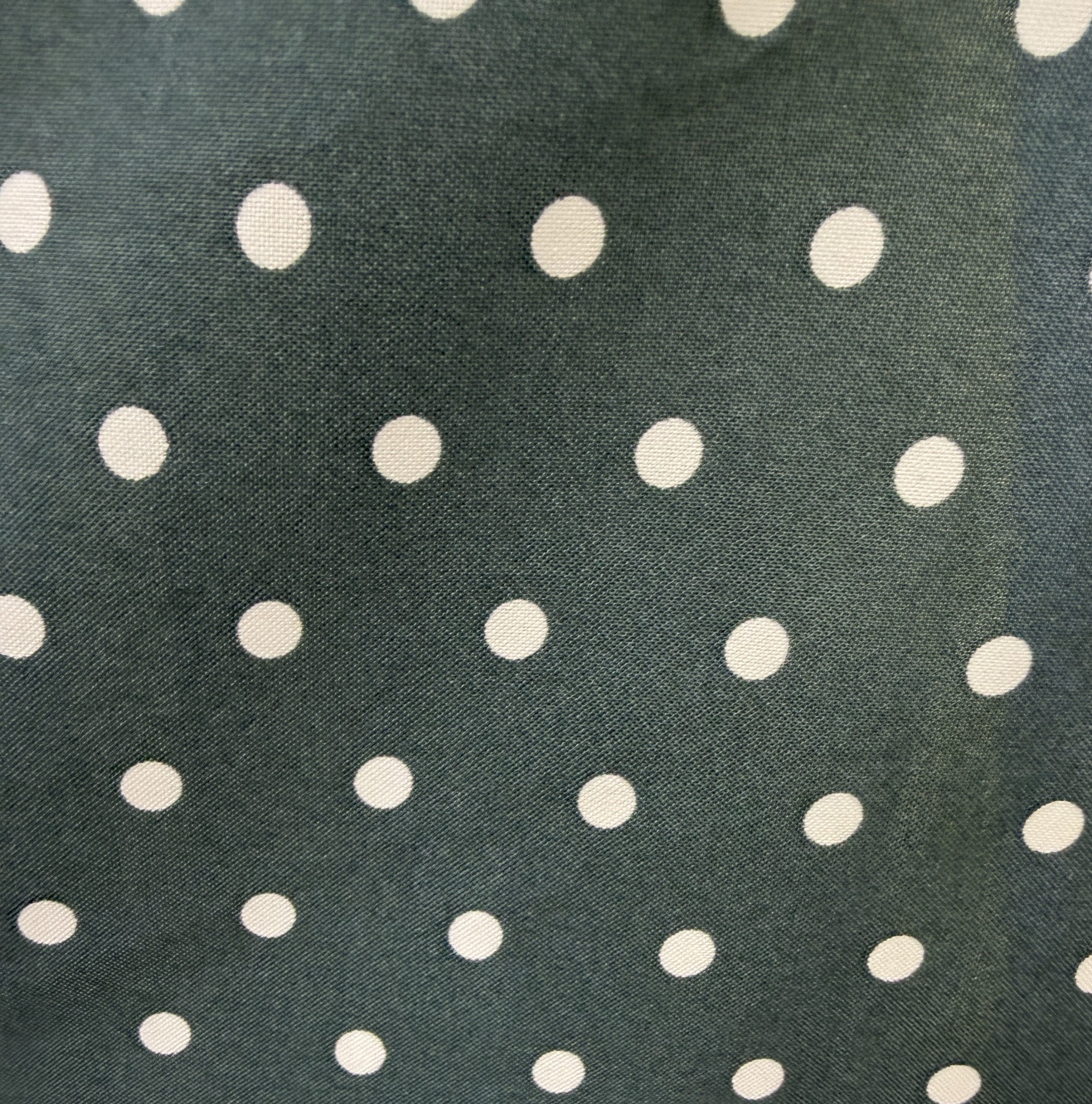 Popelín Flamenca Verde Petróleo con Lunares Blancos