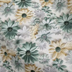 Tela de Flamenca Estampado Margaritas Verde Agua