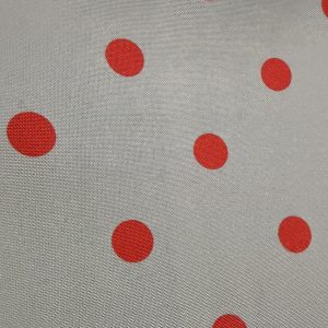 Tela de Flamenca Lunar Rojo sobre Blanco