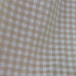 Tela de Flamenca Vichy Arena y Blanco