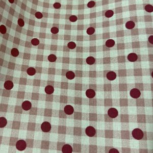 Vichy Flamenco Beige Rosado con Lunar Burdeos