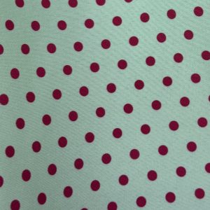 Tela de Flamenca Verde Agua con Lunar Buganvilla