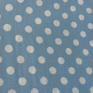 Semi lino flamenca celeste con lunar blanco