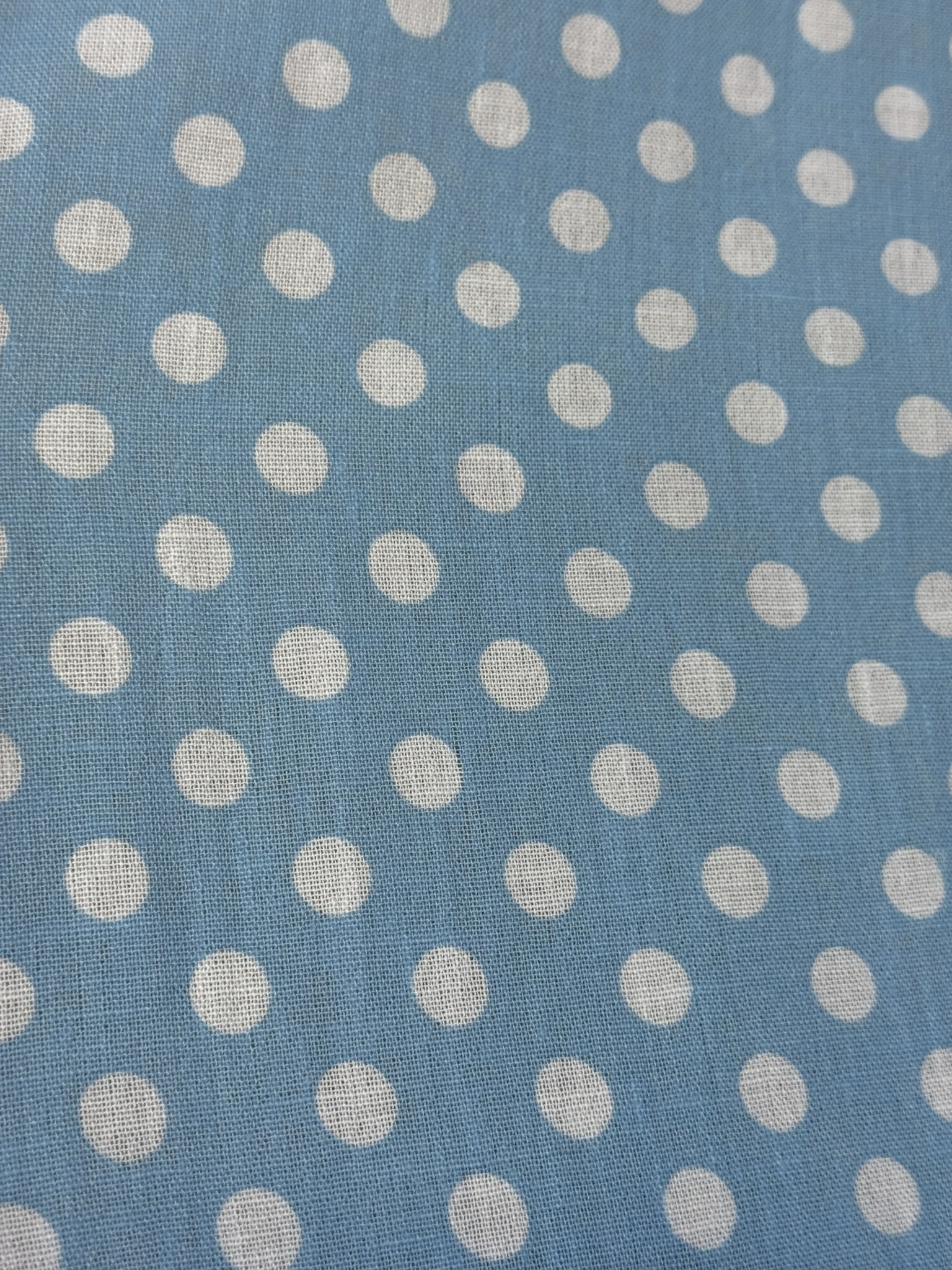 Semi lino flamenca celeste con lunar blanco