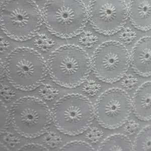 Bordado Suizo Flamenca Círculos Clásicos Blanco