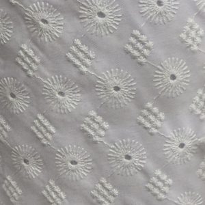 Bordado Suizo Flamenca Flor Grande Blanco