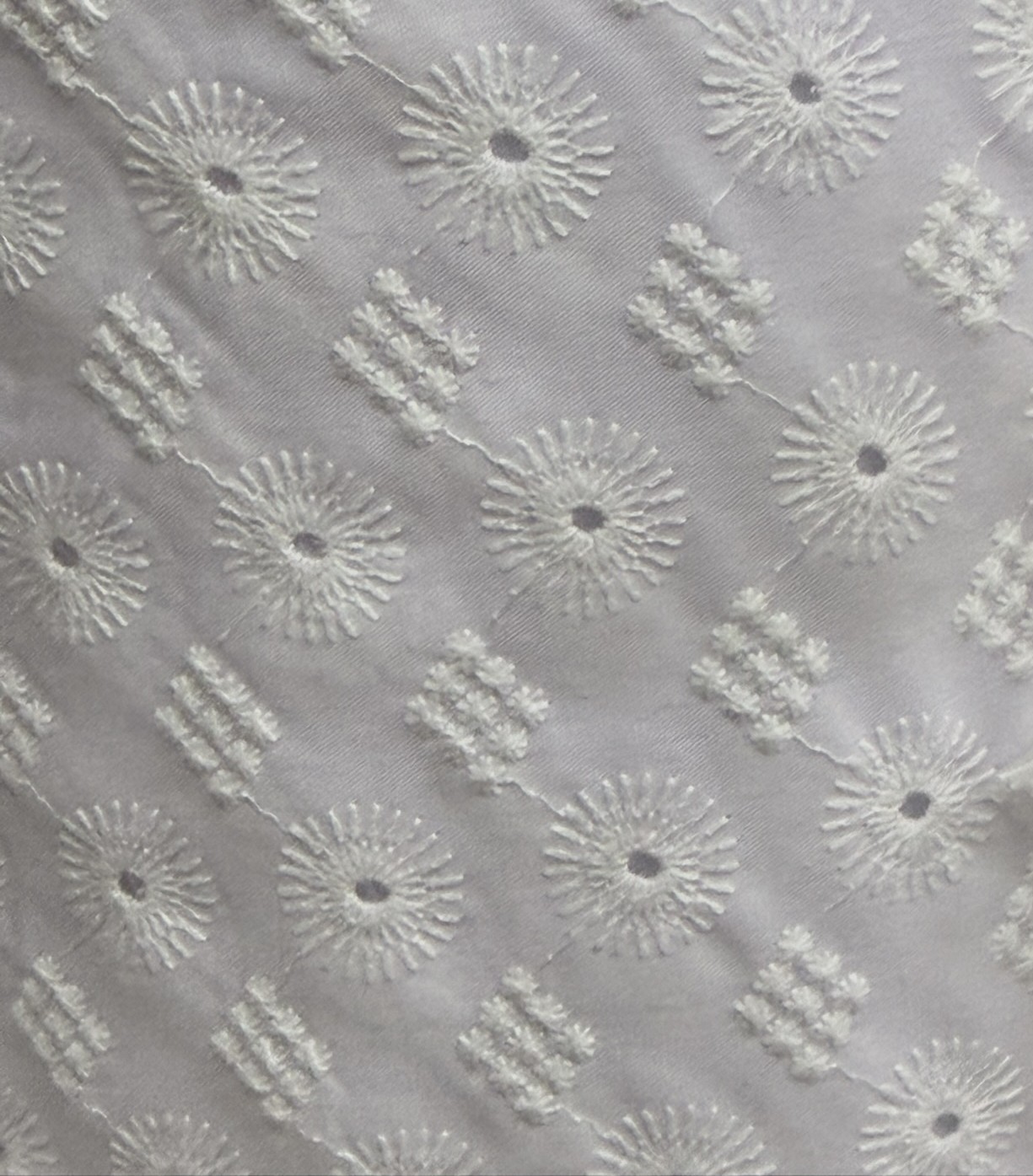 Bordado Suizo Flamenca Flor Grande Blanco