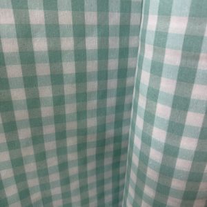 Loneta vichy verde agua-celeste